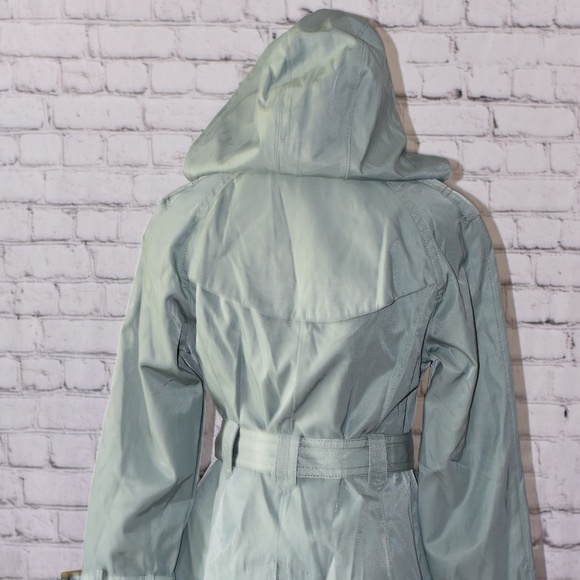 JONES NEW YORK Women's Hooded Double Breasted Belted Button Trench Coat Petite M - Picture 13 of 13